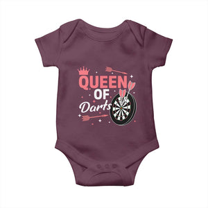Queen Of Darts Bullseye Shooter Baby Onesie Female Dartist Gift TS12 Maroon Print Your Wear