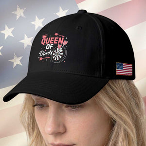 Queen Of Darts Bullseye Shooter Baseball Cap Female Dartist Gift TS12 Print Your Wear
