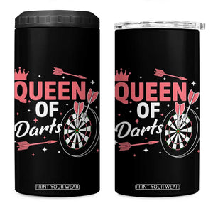 Queen Of Darts Bullseye Shooter 4 in 1 Can Cooler Tumbler Female Dartist Gift TS12 One Size: 16 oz Black Print Your Wear