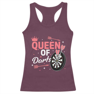 Queen Of Darts Bullseye Shooter Racerback Tank Top Female Dartist Gift TS12 Maroon Print Your Wear