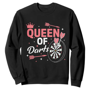 Queen Of Darts Bullseye Shooter Sweatshirt Female Dartist Gift TS12 Black Print Your Wear
