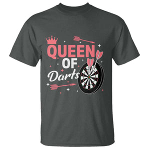 Queen Of Darts Bullseye Shooter T Shirt Female Dartist Gift TS12 Dark Heather Print Your Wear
