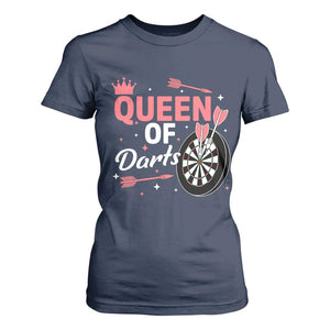 Queen Of Darts Bullseye Shooter T Shirt For Women Female Dartist Gift TS12 Navy Print Your Wear