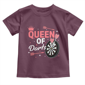 Queen Of Darts Bullseye Shooter Toddler T Shirt Female Dartist Gift TS12 Maroon Print Your Wear