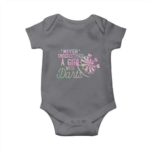 Never Underestimate A Girl With Dart Baby Onesie Sports Lover Gift TS12 Charcoal Print Your Wear
