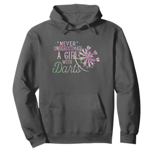 Never Underestimate A Girl With Dart Hoodie Sports Lover Gift TS12 Dark Heather Print Your Wear