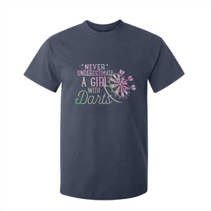 Never Underestimate A Girl With Dart T Shirt For Kid Sports Lover Gift TS12 Navy Print Your Wear