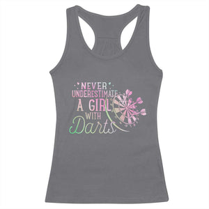 Never Underestimate A Girl With Dart Racerback Tank Top Sports Lover Gift TS12 Charcoal Print Your Wear