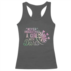 Never Underestimate A Girl With Dart Racerback Tank Top Sports Lover Gift TS12 Dark Heather Print Your Wear