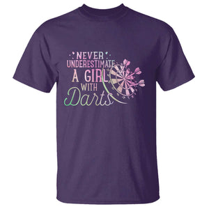 Never Underestimate A Girl With Dart T Shirt Sports Lover Gift TS12 Purple Print Your Wear