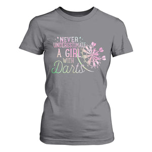 Never Underestimate A Girl With Dart T Shirt For Women Sports Lover Gift TS12 Charcoal Print Your Wear