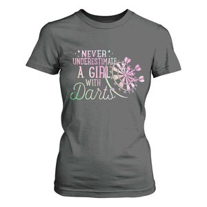 Never Underestimate A Girl With Dart T Shirt For Women Sports Lover Gift TS12 Dark Heather Print Your Wear