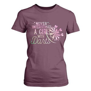 Never Underestimate A Girl With Dart T Shirt For Women Sports Lover Gift TS12 Maroon Print Your Wear