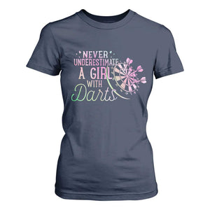 Never Underestimate A Girl With Dart T Shirt For Women Sports Lover Gift TS12 Navy Print Your Wear