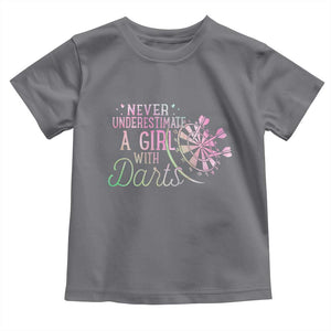 Never Underestimate A Girl With Dart Toddler T Shirt Sports Lover Gift TS12 Charcoal Print Your Wear