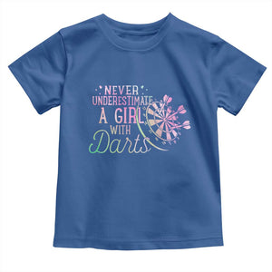 Never Underestimate A Girl With Dart Toddler T Shirt Sports Lover Gift TS12 Royal Blue Print Your Wear