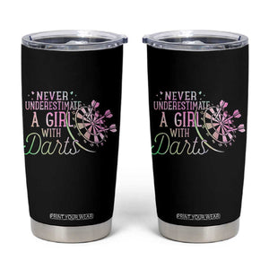 Never Underestimate A Girl With Dart Tumbler Cup Sports Lover Gift TS12 Black Print Your Wear