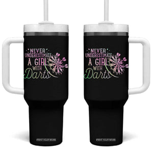 Never Underestimate A Girl With Dart Tumbler With Handle Sports Lover Gift TS12 One Size: 40 oz Black Print Your Wear