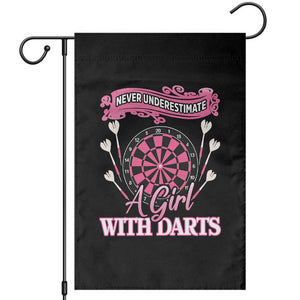 Never Underestimate A Girl Dart Player Gift Idea Garden Flag TS12 Black Print Your Wear