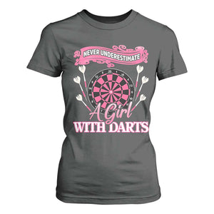 Never Underestimate A Girl Dart Player Gift Idea T Shirt For Women TS12 Dark Heather Print Your Wear