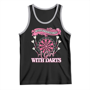 Never Underestimate A Girl Dart Player Gift Idea Tank Top TS12 Black Athletic Heather Print Your Wear