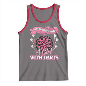Never Underestimate A Girl Dart Player Gift Idea Tank Top TS12 Deep Heather Red Print Your Wear