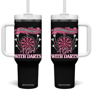 Never Underestimate A Girl Dart Player Gift Idea Tumbler With Handle TS12 One Size: 40 oz Black Print Your Wear