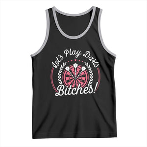 Lets Play Darts Bitches Tank Top Funny Female Dartist Gift TS12 Black Athletic Heather Print Your Wear