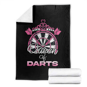 Queen Of Darts Throw Blanket Funny Dart Gift For Women TS12 Black Print Your Wear