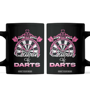 Queen Of Darts Coffee Mug Funny Dart Gift For Women TS12 Black Print Your Wear