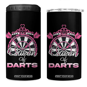 Queen Of Darts 4 in 1 Can Cooler Tumbler Funny Dart Gift For Women TS12 One Size: 16 oz Black Print Your Wear