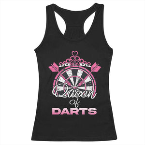Queen Of Darts Racerback Tank Top Funny Dart Gift For Women TS12 Black Print Your Wear