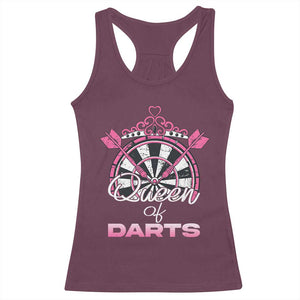 Queen Of Darts Racerback Tank Top Funny Dart Gift For Women TS12 Maroon Print Your Wear