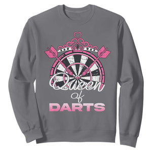 Queen Of Darts Sweatshirt Funny Dart Gift For Women TS12 Charcoal Print Your Wear