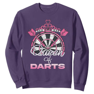 Queen Of Darts Sweatshirt Funny Dart Gift For Women TS12 Purple Print Your Wear
