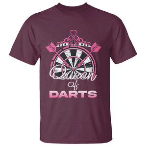 Queen Of Darts T Shirt Funny Dart Gift For Women TS12 Maroon Print Your Wear