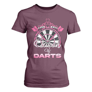 Queen Of Darts T Shirt For Women Funny Dart Gift For Women TS12 Maroon Print Your Wear