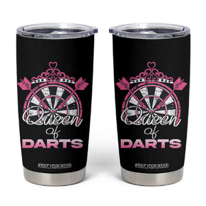 Queen Of Darts Tumbler Cup Funny Dart Gift For Women TS12 Black Print Your Wear