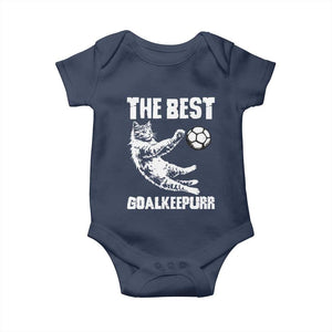 The Best Cat Goalkeeper Baby Onesie Soccer Player Gift TS12 Navy Print Your Wear