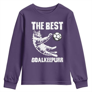 The Best Cat Goalkeeper Youth Sweatshirt Soccer Player Gift TS12 Purple Print Your Wear