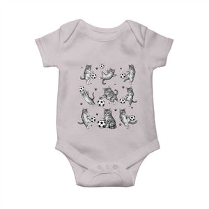 Funny Cat Soccer Player Baby Onesie Gift For Soccer Lovers TS12 Ice Gray Print Your Wear