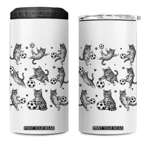 Funny Cat Soccer Player 4 in 1 Can Cooler Tumbler Gift For Soccer Lovers TS12 One Size: 16 oz White Print Your Wear