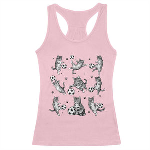 Funny Cat Soccer Player Racerback Tank Top Gift For Soccer Lovers TS12 Light Pink Print Your Wear