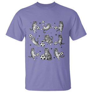 Funny Cat Soccer Player T Shirt Gift For Soccer Lovers TS12 Violet Print Your Wear