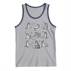 Funny Cat Soccer Player Tank Top Gift For Soccer Lovers TS12 Athletic Heather Navy Print Your Wear
