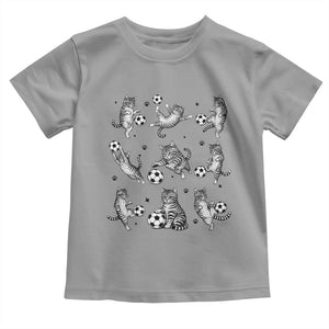 Funny Cat Soccer Player Toddler T Shirt Gift For Soccer Lovers TS12 Sport Gray Print Your Wear