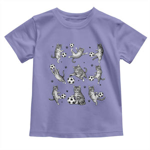 Funny Cat Soccer Player Toddler T Shirt Gift For Soccer Lovers TS12 Violet Print Your Wear