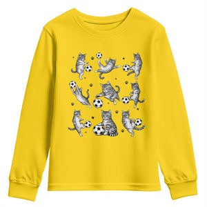Funny Cat Soccer Player Youth Sweatshirt Gift For Soccer Lovers TS12 Daisy Print Your Wear