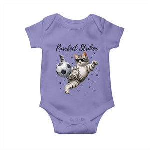 Purrfect Striker Baby Onesie Funny Cat Soccer Player Gift TS12 Violet Print Your Wear