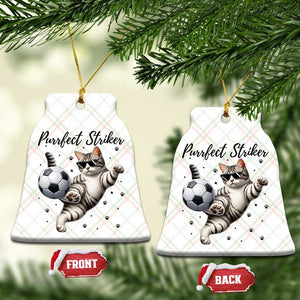 Purrfect Striker Ceramic Ornament Funny Cat Soccer Player Gift TS12 Print Your Wear
